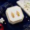Golden Tree Design Drop Earrings
