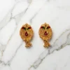Gold-Plated Meenakari Floral Drop Earrings