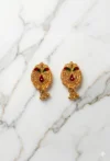 Gold-Plated Meenakari Floral Drop Earrings